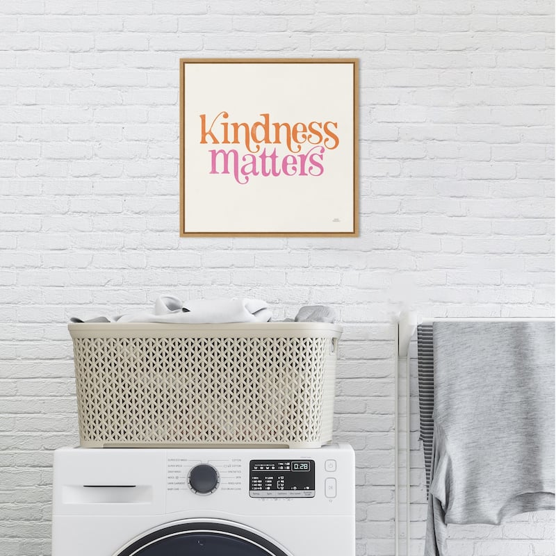 Kindness Matters by Laura Marshall Framed Canvas Art - 16 x 16-inch