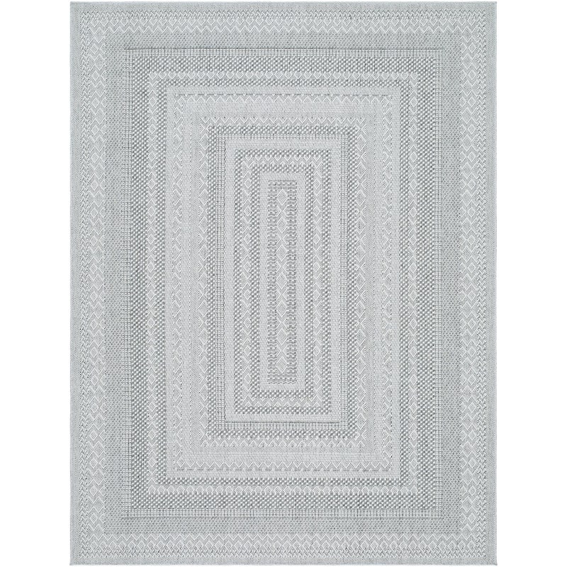 Livabliss Pismo Beach Cottage Border Outdoor Area Rug