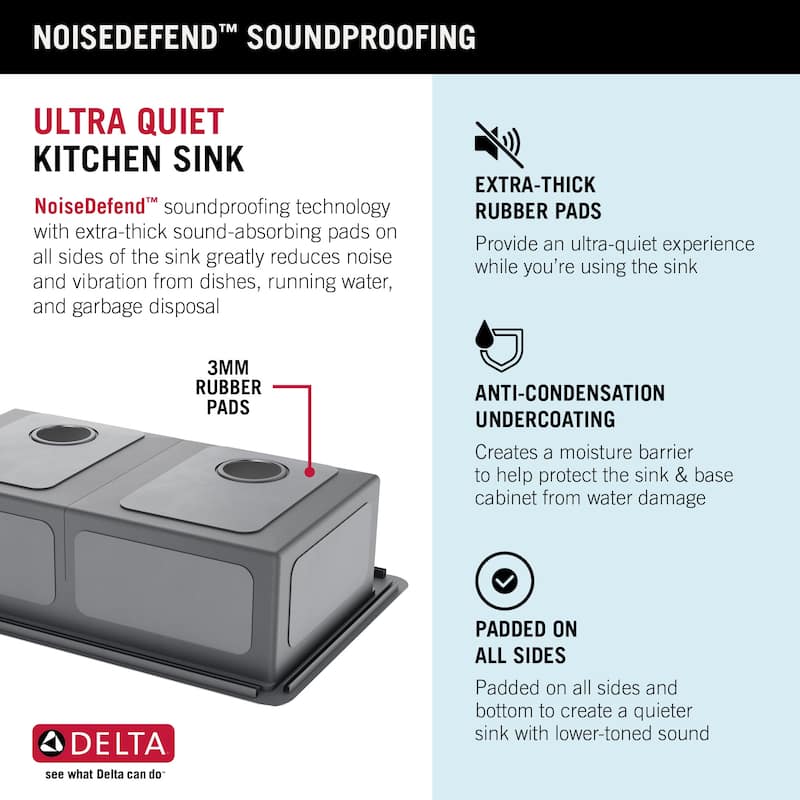 Delta 95A9032-T33D Lorelai 33” Workstation Kitchen Sink Top Mount