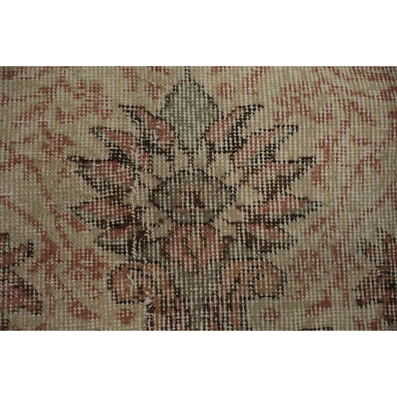 Hand Knotted Oriental 100% Wool Carpet Transitional Floral Beige & Ivories Anatolian Area Rug - 9' 3'' X 5' 9''