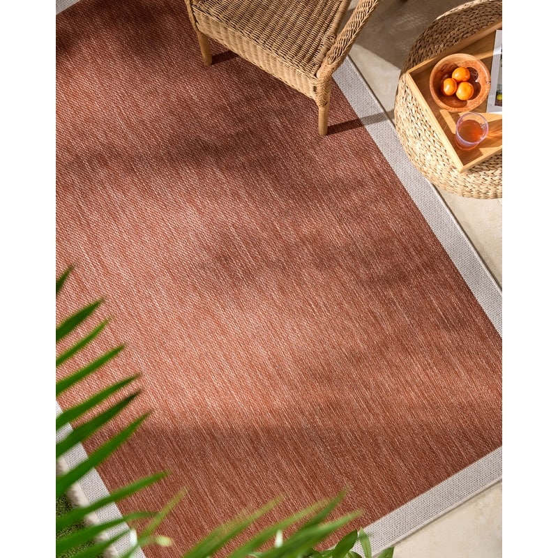 Livabliss Miami Beach Traditional Indoor/Outdoor Area Rug - 9'2" x 12' - Rust