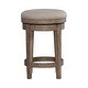 preview thumbnail 3 of 5, City Scape Burnished Beige Upholstered Swivel Console Stool - Width 17" x Depth 17" x Height 25"
