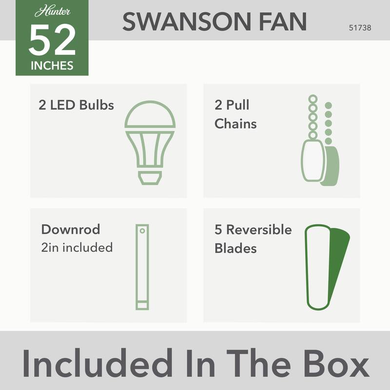 Hunter Swanson LED Bowl 52 Ceiling Fan 50901