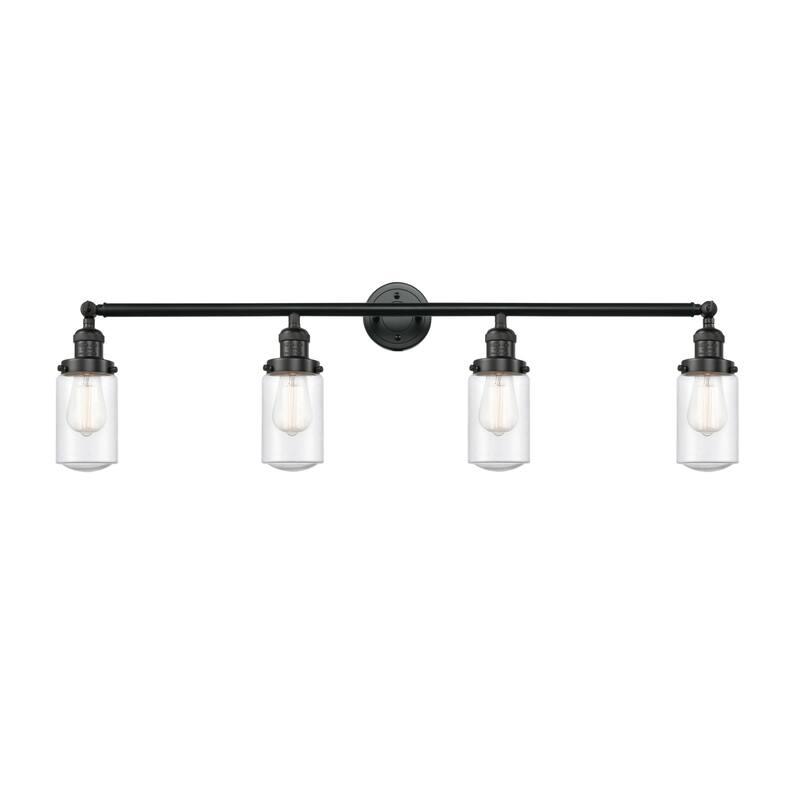 Innovations Lighting Dover 4 Light 43" Wide Bathroom Vanity Light - Matte Black / Seedy