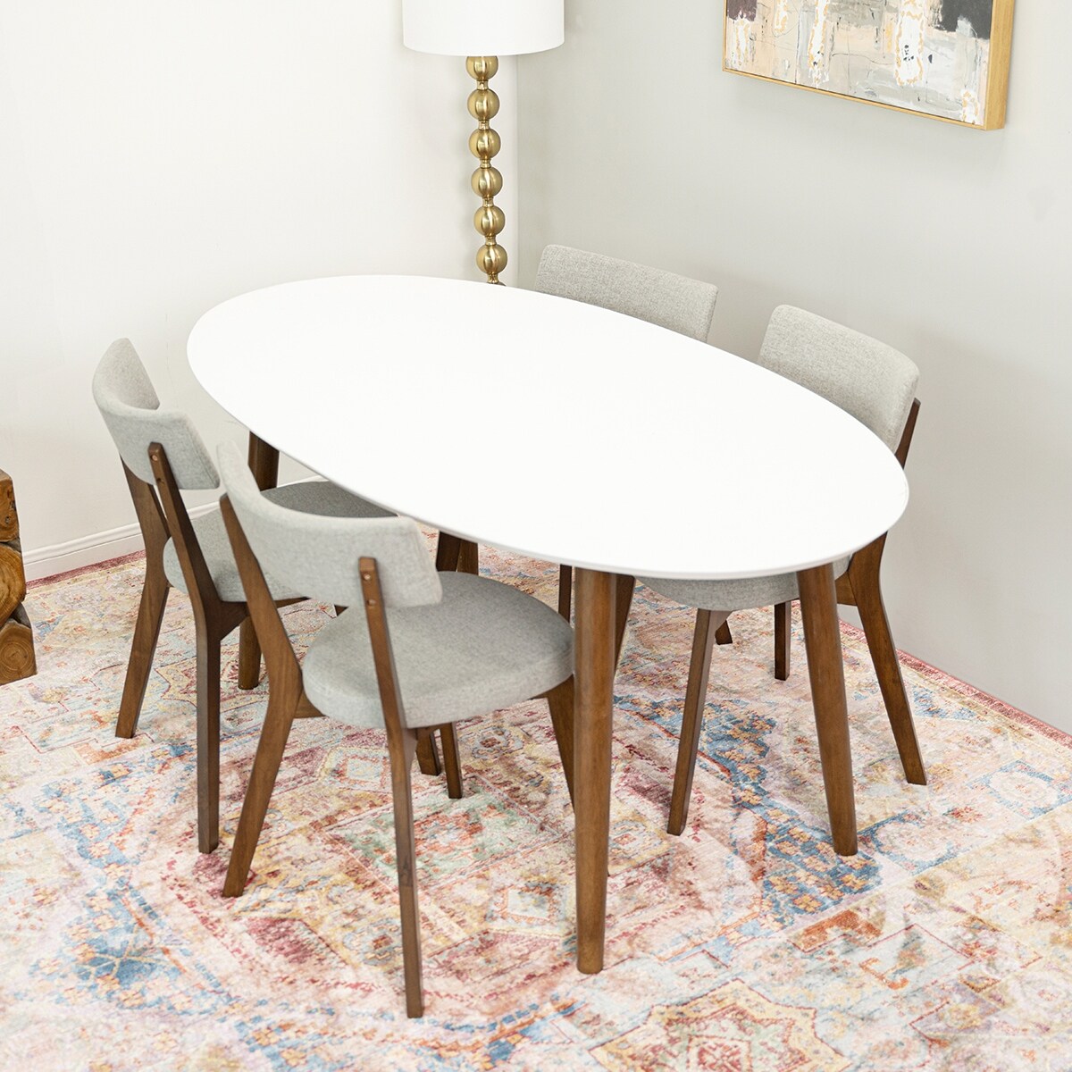 Modern oval dining table outlet set