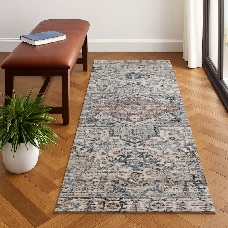 Premium Washable Super Soft Traditional Mayfield Rug - Ivory - 2'3" x 7'6"