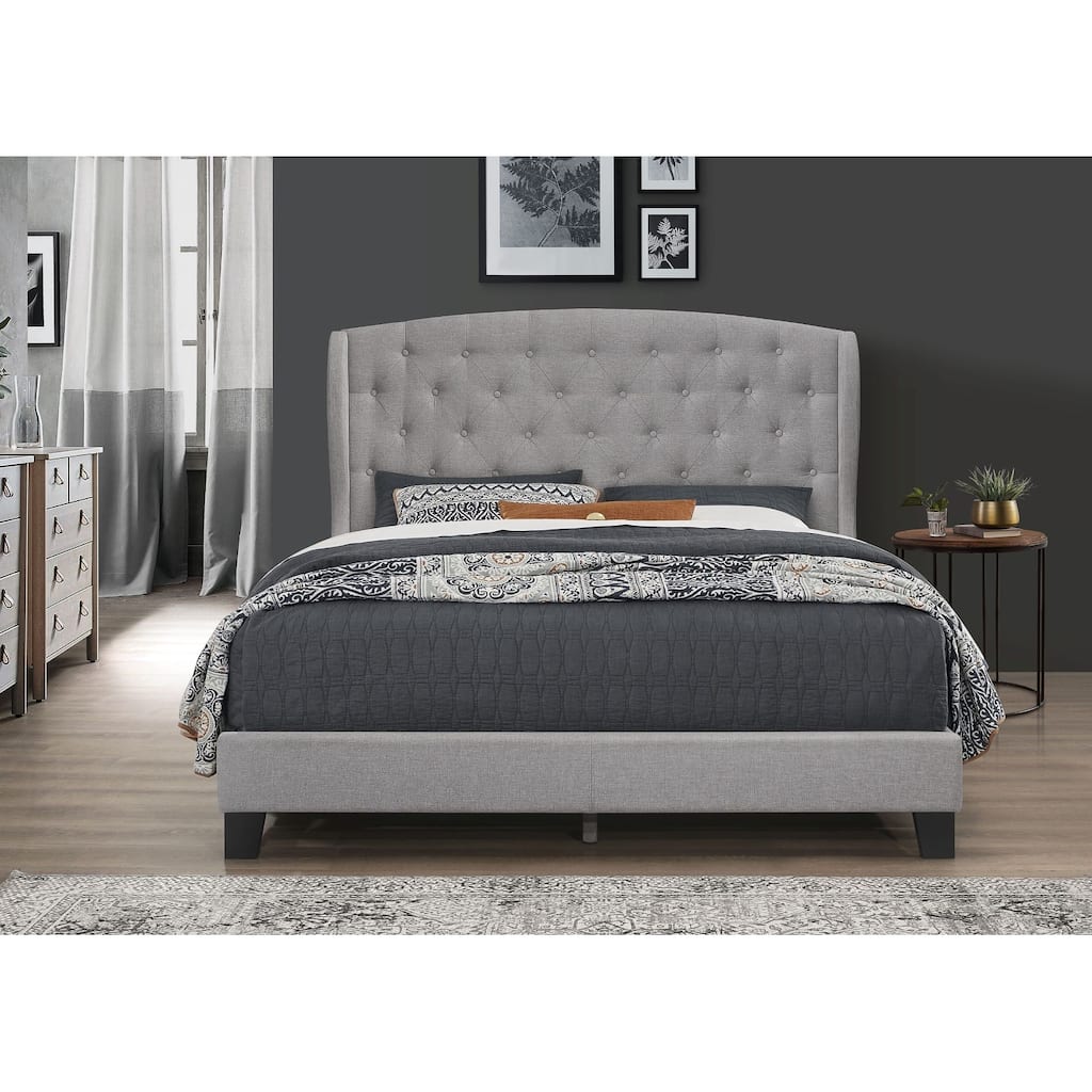Samuel Upholstered Wingback Platform Bed