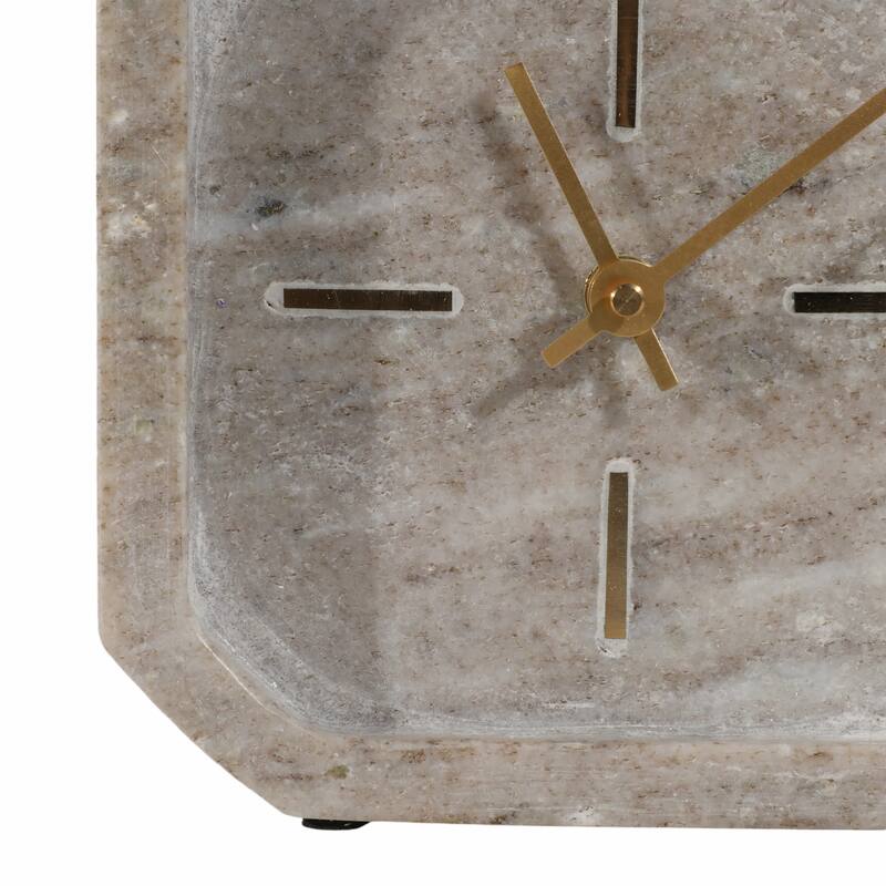 Modern Glam Marble & Stone Clock for Home Decor