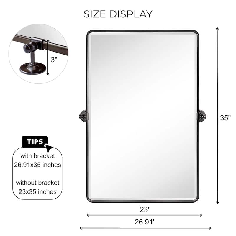 TEHOME Woodvale Rectangle Vertical Metal Wall Mirrors