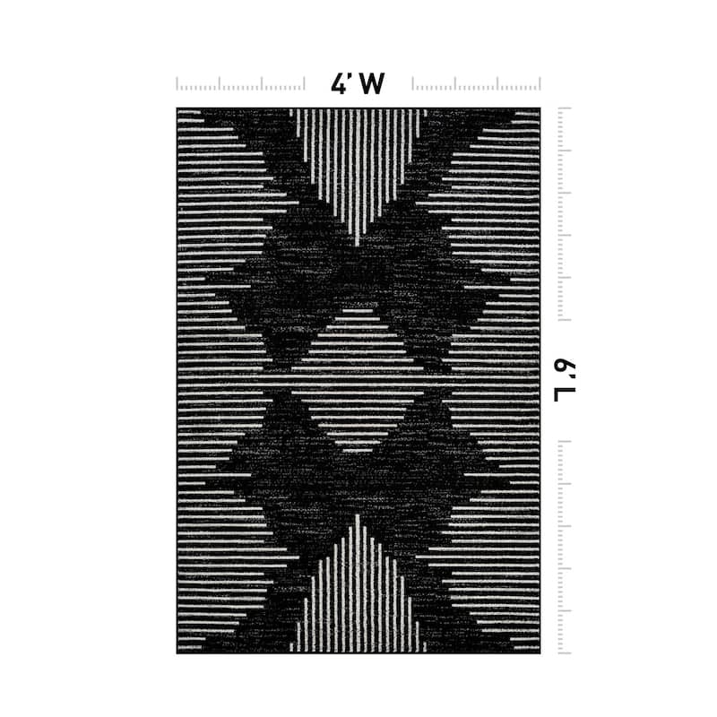 Modern Abstract Area Rug for Living Room, Bedroom, or Entryway - Low Pile Indoor Rug