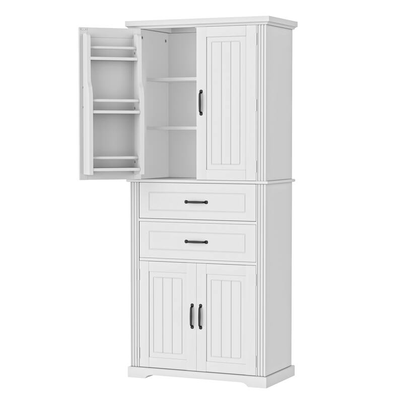 Storage Cabinet with Multi-Functional Storage Space, Doors with Storage Shelves, 2 Drawers, Adjustable Shelf