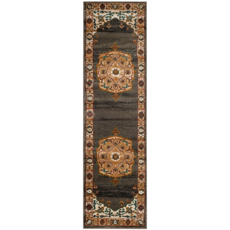 SAFAVIEH Summit Sigurleif Traditional Oriental Rug - 2'3" x 8' Runner - Grey/Ivory