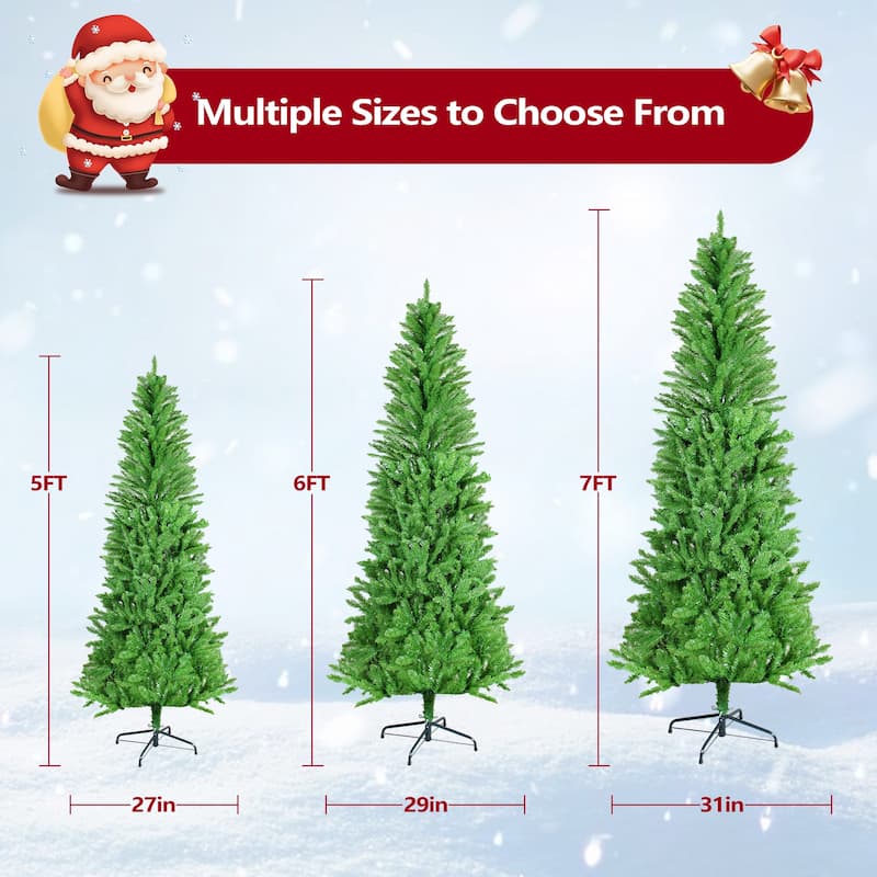 Anmytek 6FT Pencil Slim Christmas Tree - 754 Tips, Lifelike Dense Branches