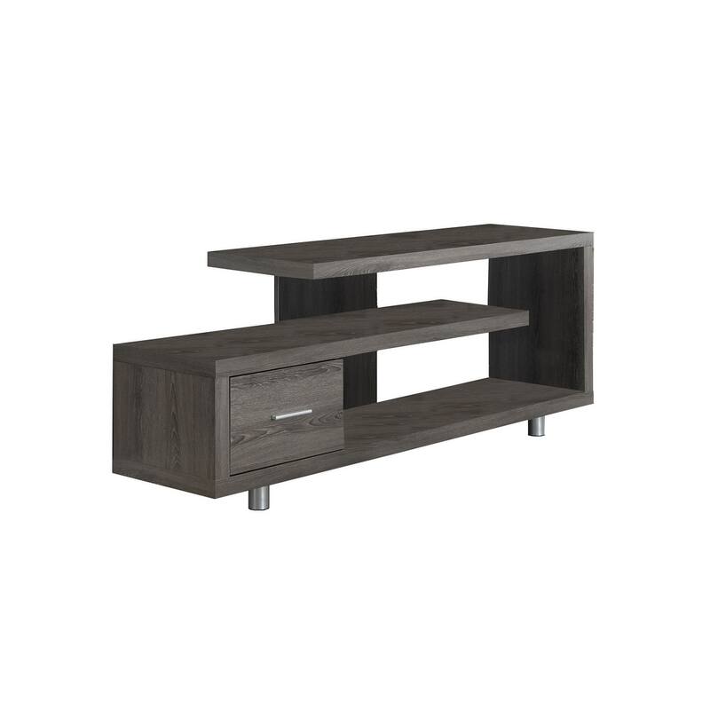 HomeRoots 60" Deep Taupe Open Shelving TV Stand - n/a