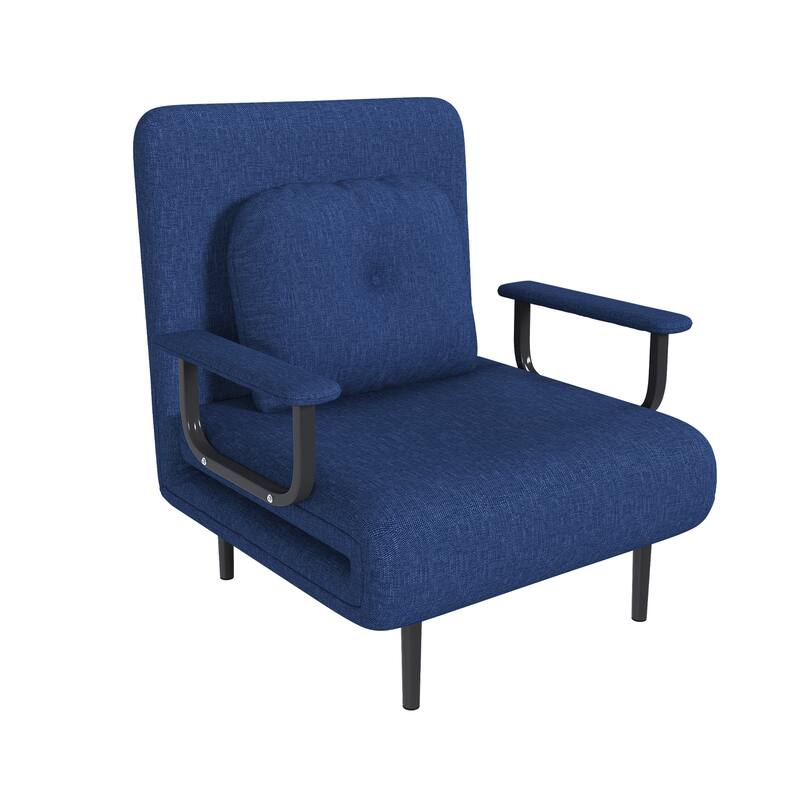 Folding Sofa Bed Convertible Chair 5 Positions Adjustable Backrest with Pillow