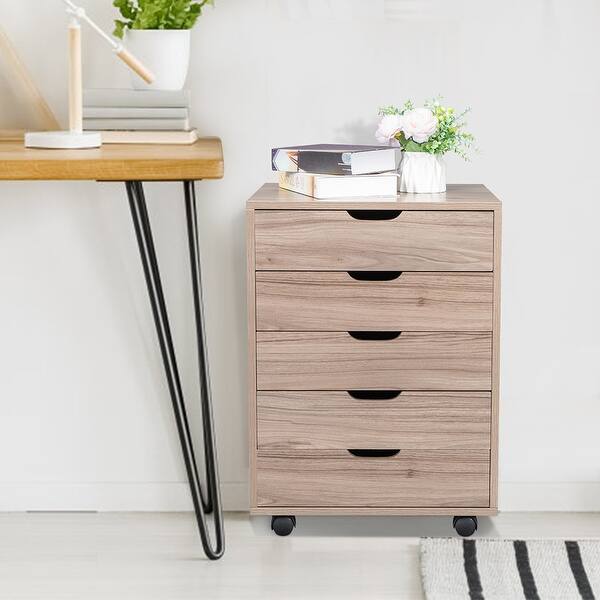 Five Drawers MDF With PVC Wooden File Cabinet - Overstock ...