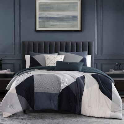 Bebejan Geo Fusion 100% Cotton Sateen 5 Piece Reversible Comforter Set