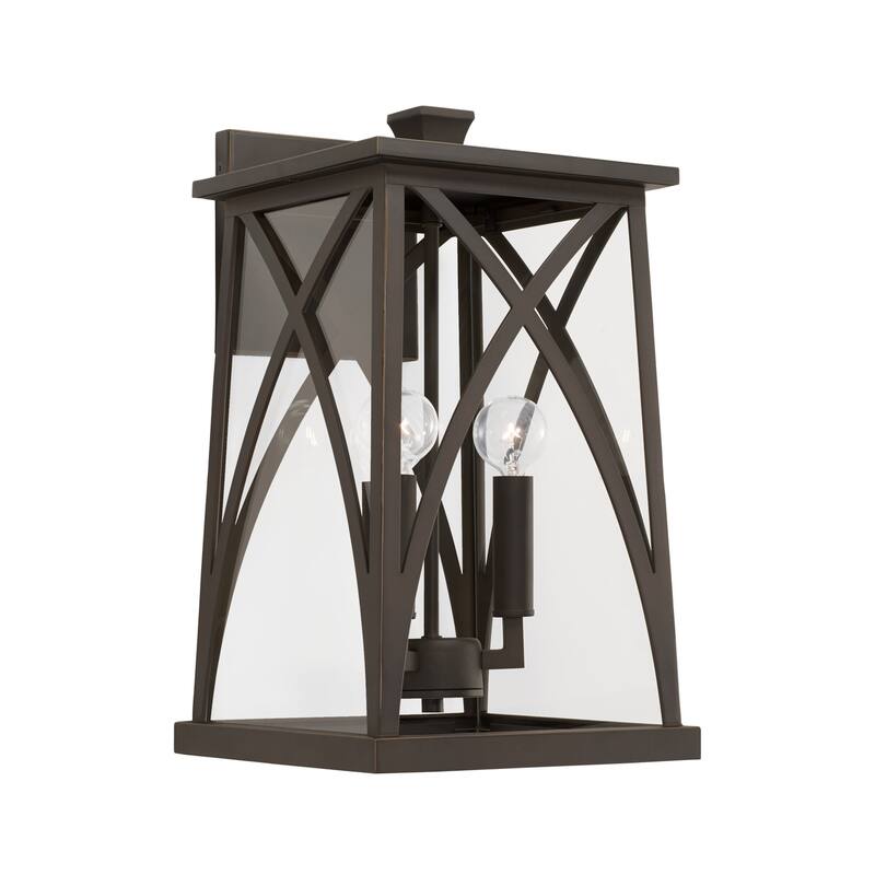 Marshall Outdoor 3-light Medium Wall Lantern w/ Clear Glass