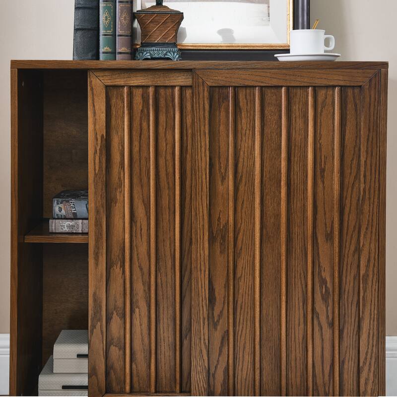 Versatile Mid Century Sideboard with Sliding Doors and Stylish Storage