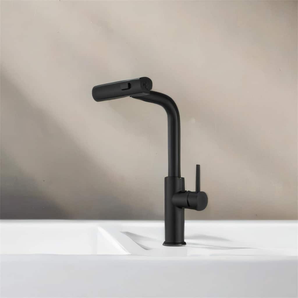 Kitchen Sink Faucet with Pull-Out Sprayer - Single Hole Bar Faucet