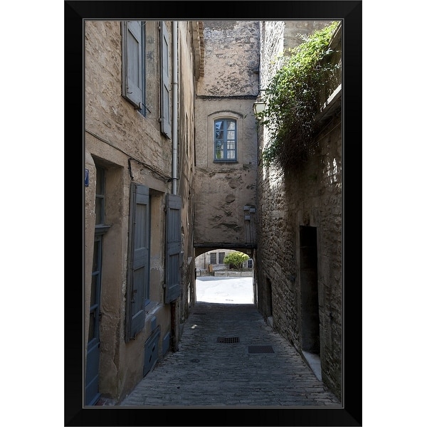 "Alleyway, Bonnieux, Vaucluse, Provence Alpes Cote dAzur, France" Black Framed Print