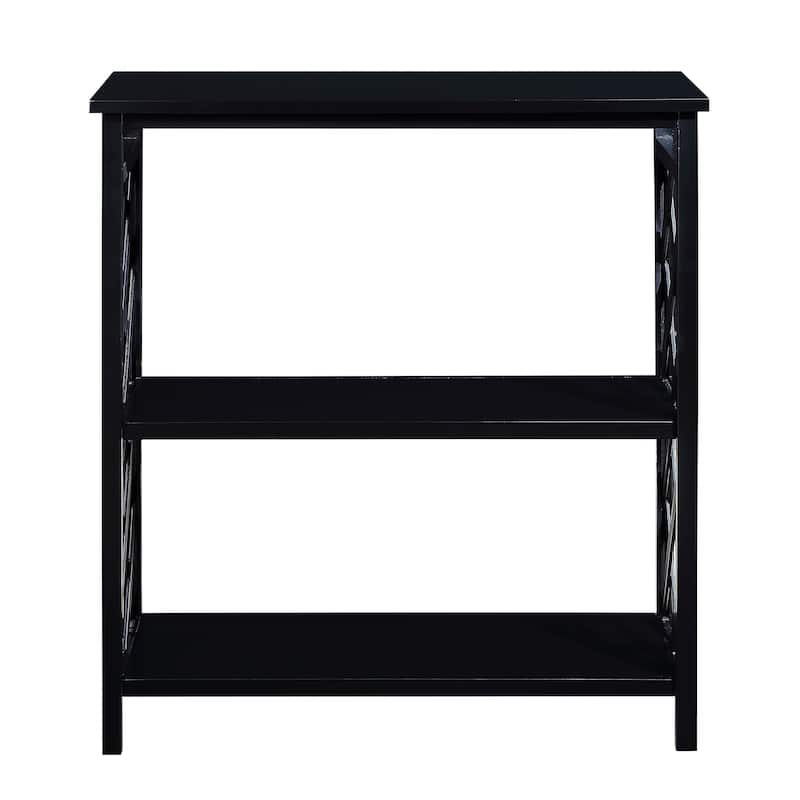 Solid Pine Wood 3 Tier Console Table with Storage Shelves, 31.5" Living Room Entryway Sofa Table with Hollow Decoration
