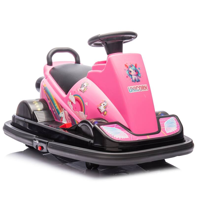 12V Kids Ride-On Motor Bumper Car with 360掳 Rotation, LED Lights, Horn, and Sound Effects 鈥?For Ages 3-5