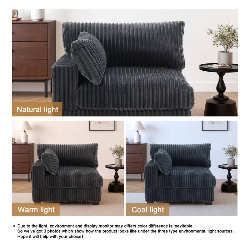 Cotton Flannel corner Sofa Armless Modular Sectional Sofa Seamless Combination