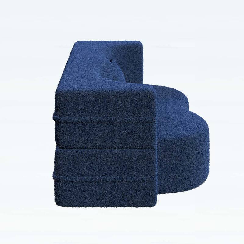 Modern Floor Sofa with 2 Pillows,Convertible Sleeper Sofa Bed