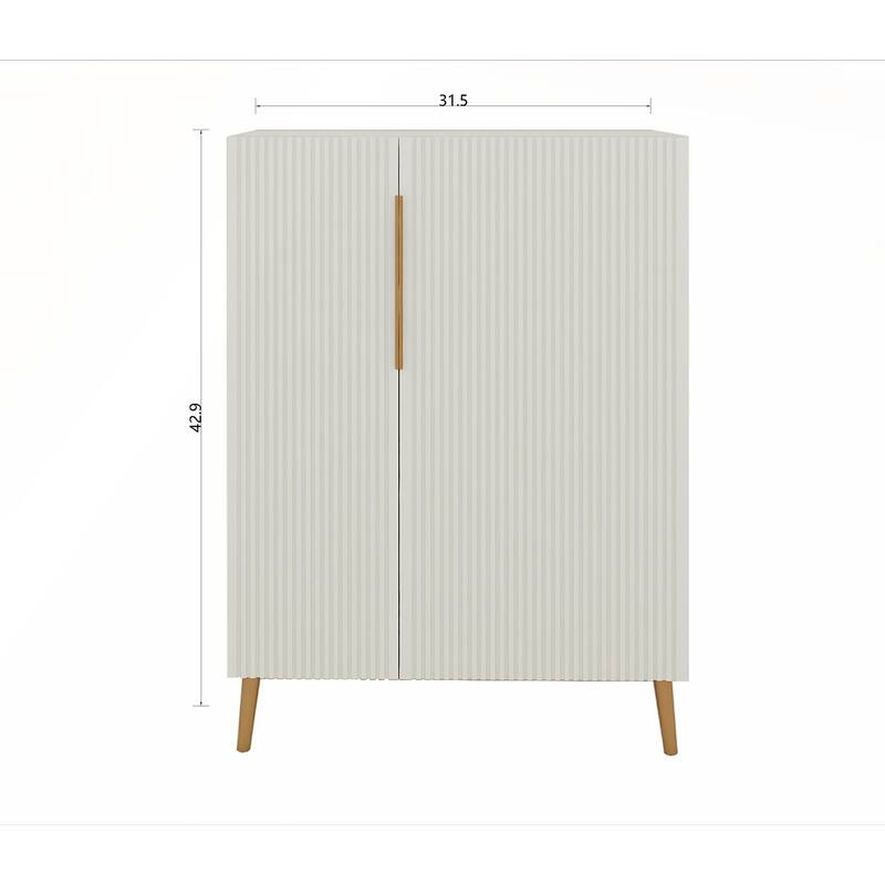 Modern White Sideboard Cabinet with Gold Handles