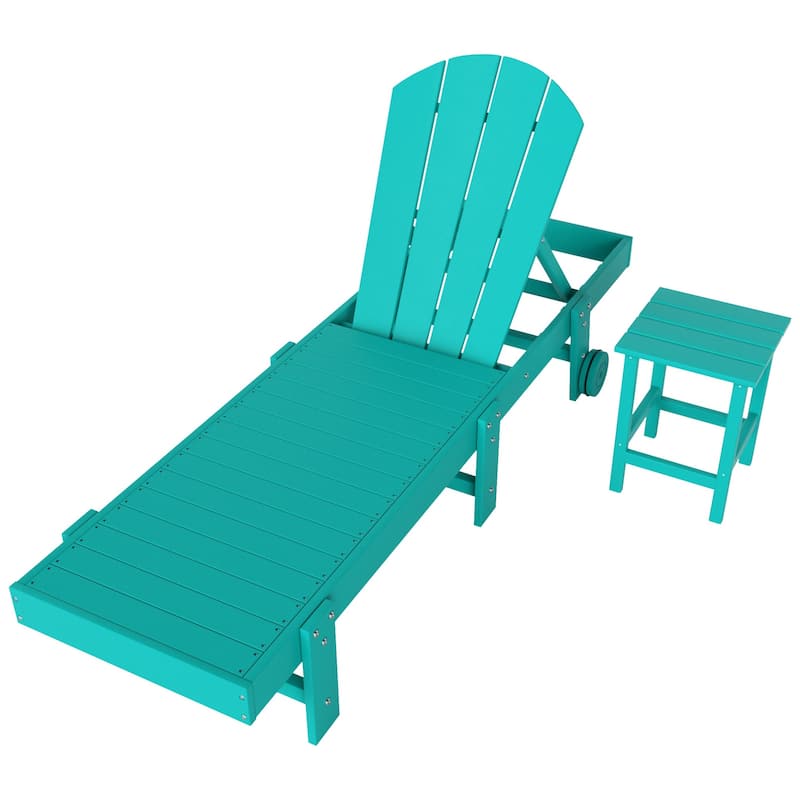 Polytrends Laguna Hdpe All Weather Outdoor Patio Pool Reclining Armless Chaise Lounge (2-Piece Set)