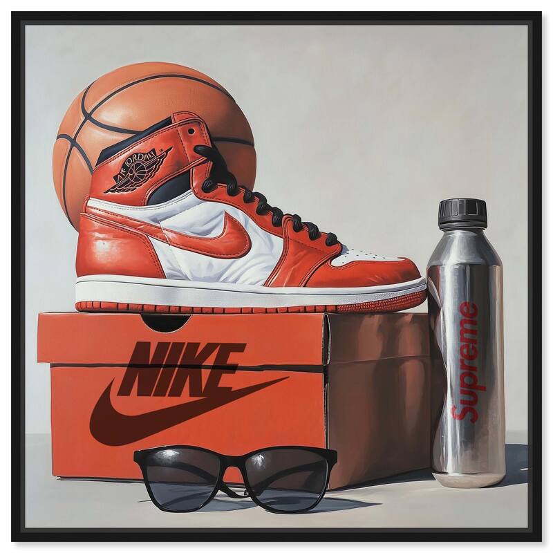 Basketball Practice Canvas by Art Remedy - Black - 16" x 16"
