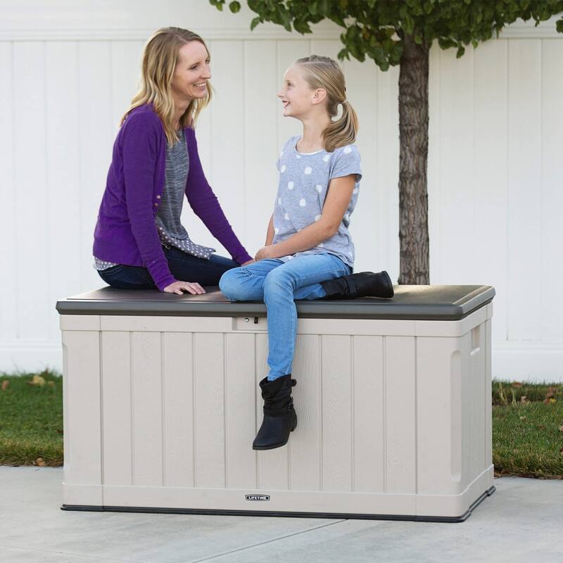 60186 HeavyDuty Outdoor Storage Deck Box, 116 Gallon, Desert Sand