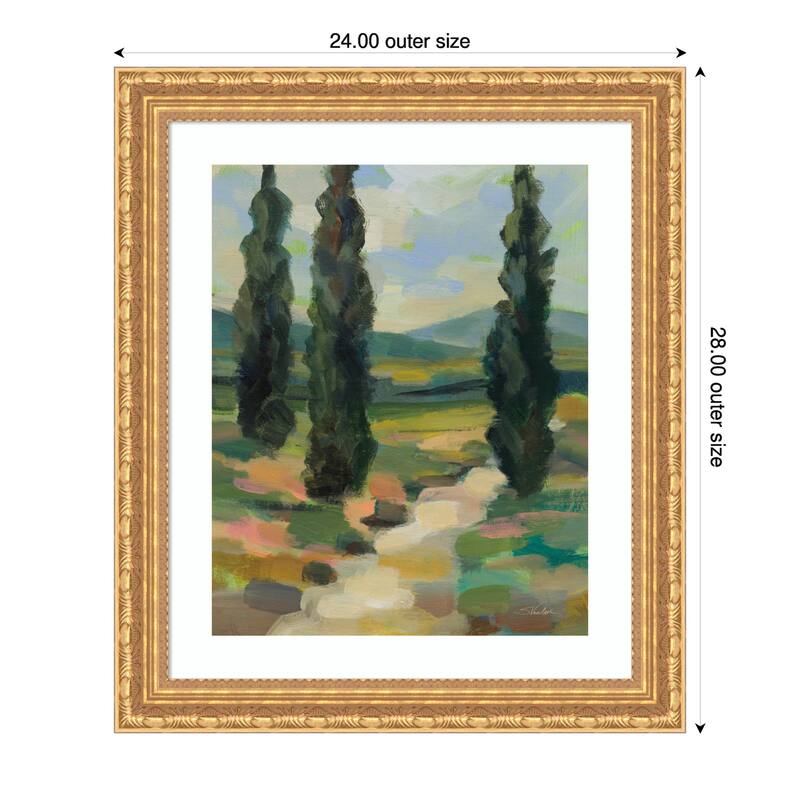 Path in Tuscany by Silvia Vassileva Wood Framed Wall Art Print - Versailles Gold - 24 x 28 in