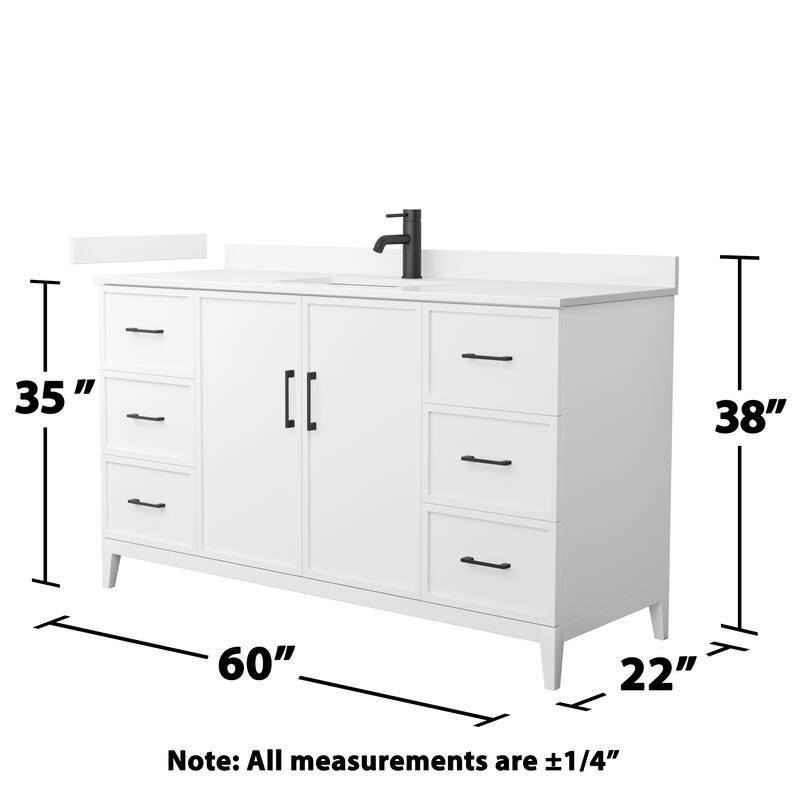 Elan 60-inch Single Vanity, Cultured Marble Top