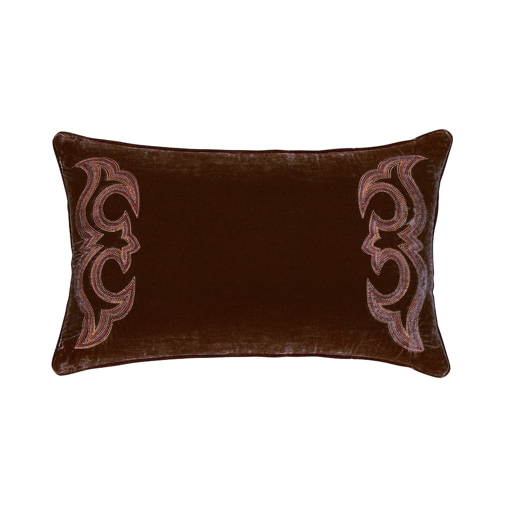 HiEnd Accents Stella Boot Stitch Faux Silk Velvet Pillow