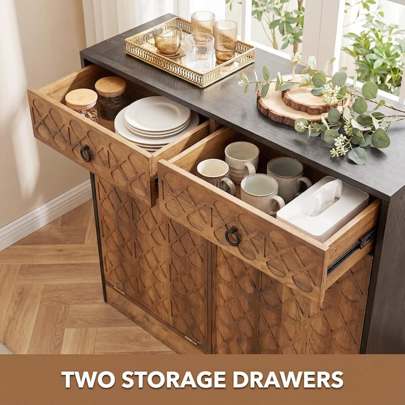 10 Gallon Wooden Free Standing Tilt Out Trash Can Cabinet