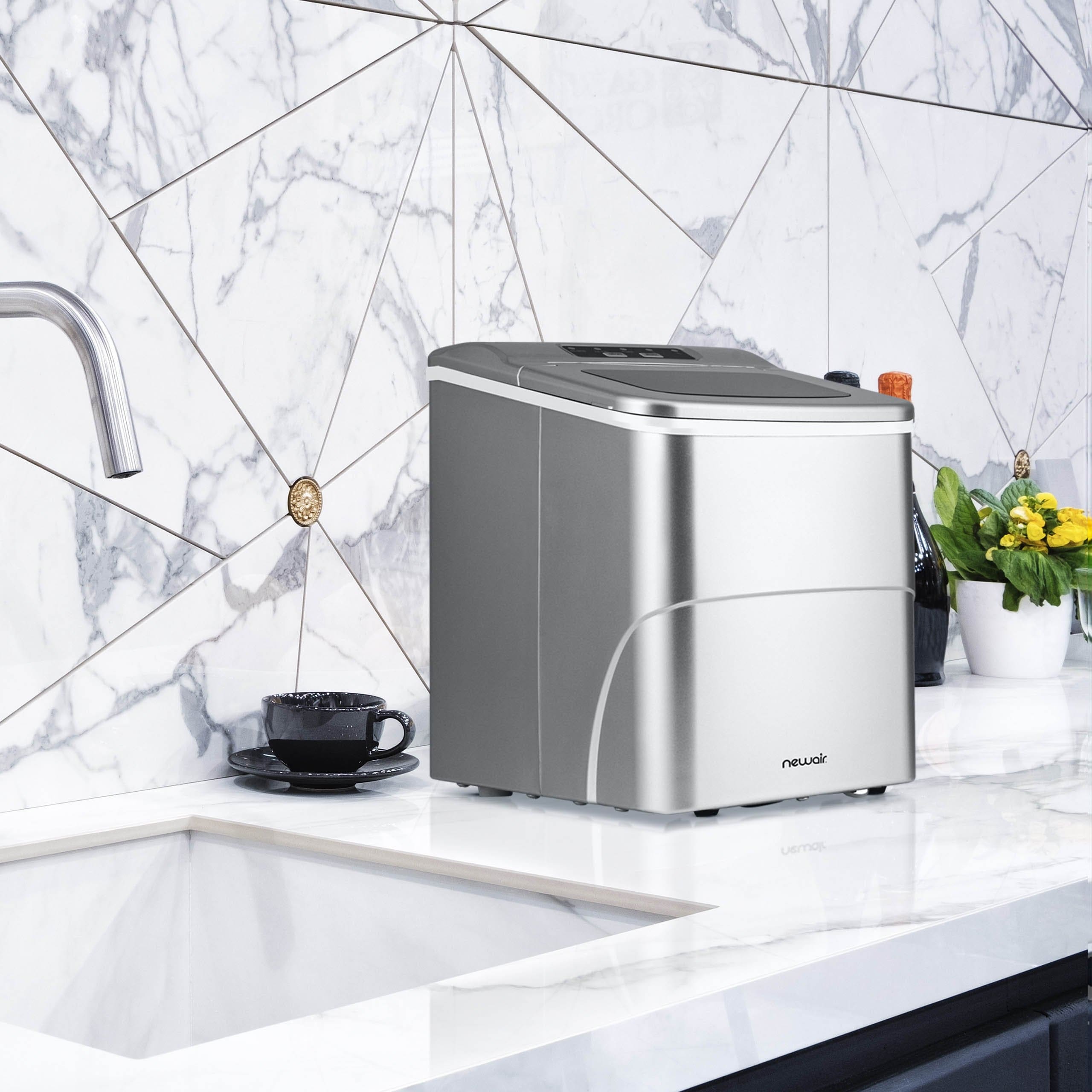 Costway Ice Maker Machine Countertop Automatic Ice Maker 27 LBS/24 Hrs w/  Scoop & Basket Silver 