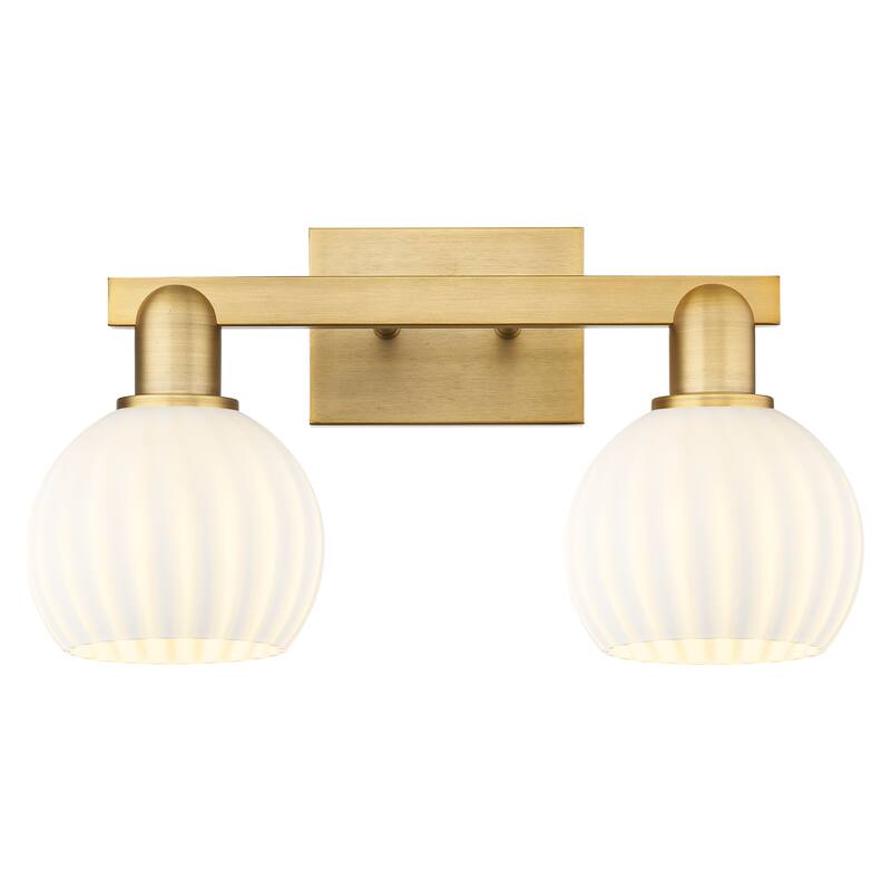 Innovations Lighting Endless Possibilities Arcadia - White Venetian - 2 Light 17" Bath Vanity Light - Brushed Brass