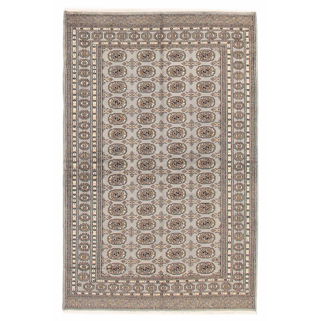 Finest Peshawar Bokhara Grey Rug 5'1" x 7'10" - 5'1 x 7'10