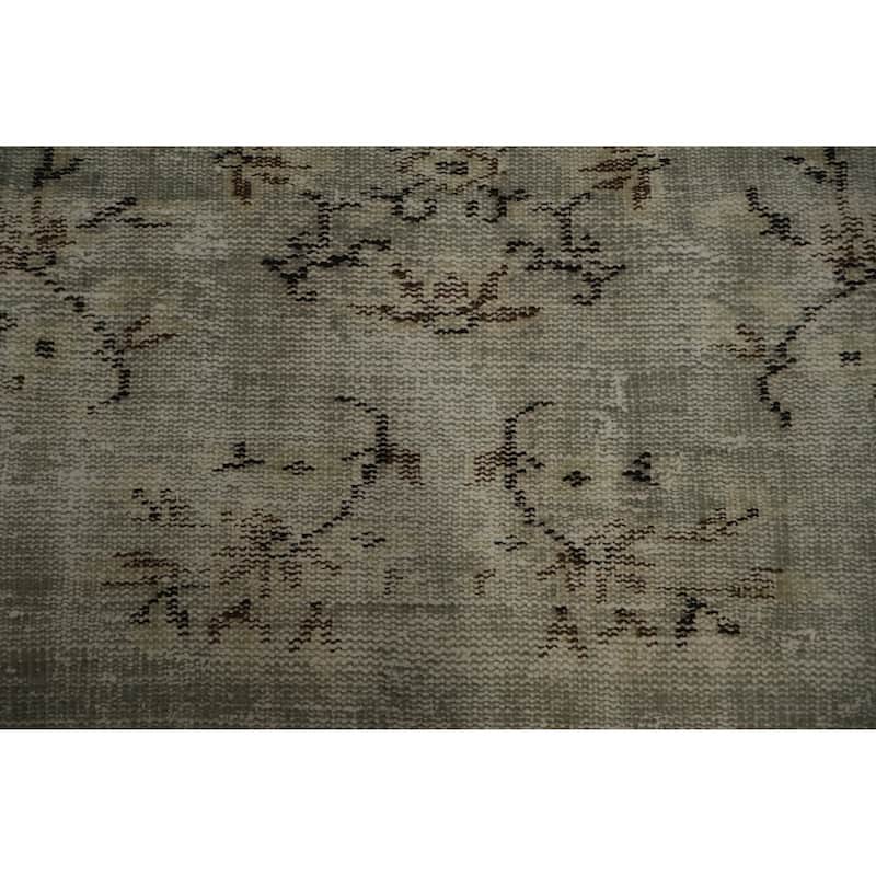 Hand Knotted Oriental 100% Wool Carpet Transitional Floral Green Anatolian Area Rug - 8' 8'' X 5' 6''