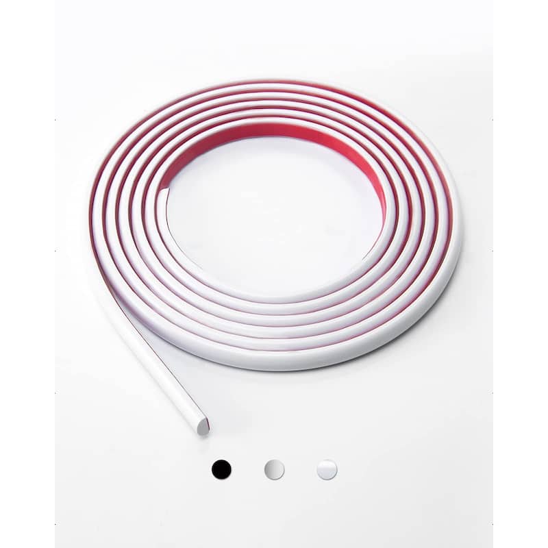 Art3d 10 Ft Peel and Stick Trim for Backsplash Tile Edge, Self-Adhesive Liner for Corner Decor in Stainless Steel - White
