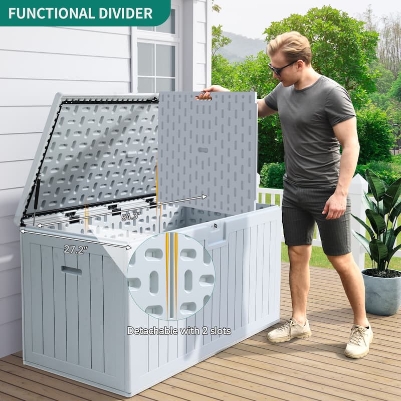 150 Gallon Outdoor Storage Waterproof Deck Box - N/A