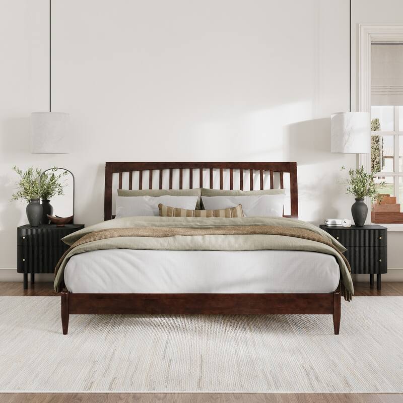 Orleans Solid Wood Low Profile Sleigh Platform Bed
