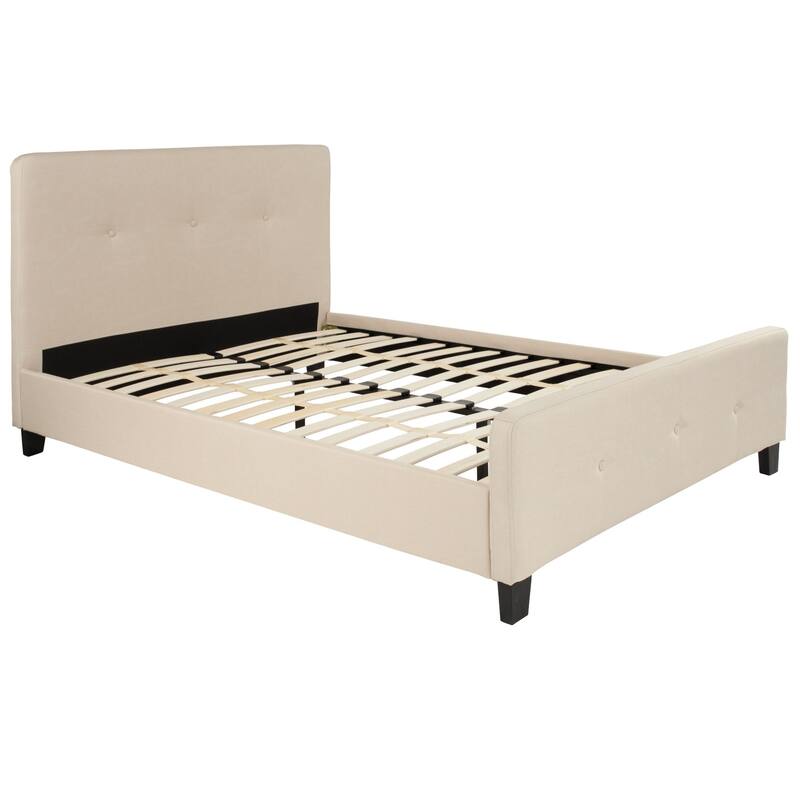 Tufted Platform Bed with 10 Inch Pocket Spring Mattress