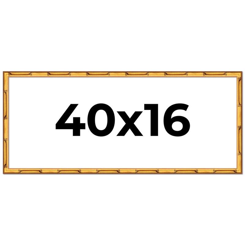 40x16 Frame Gold Bamboo Picture Frame Modern Photo Frame Includes UV Acrylic Shatter Guard Front Acid Free Foam Backing Board