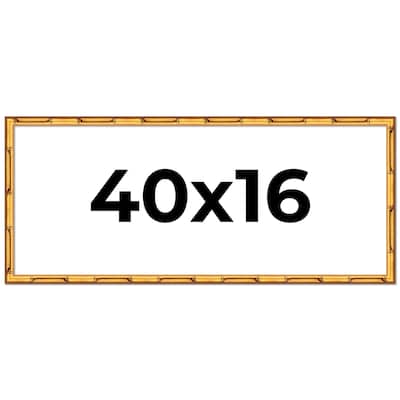 40x16 Frame Gold Bamboo Picture Frame Modern Photo Frame Includes UV Acrylic Shatter Guard Front Acid Free Foam Backing Board
