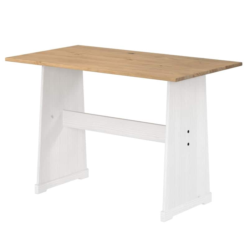 OSHOME Model COW805 Solid Pine Corner Dining Booth in Distressed White