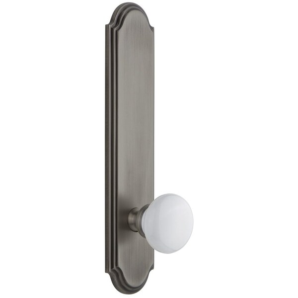 Grandeur ARCHYD_TP_SD_NA Arc Solid Brass Tall Plate Rose Single Dummy Door Knob with Hyde Park Knob