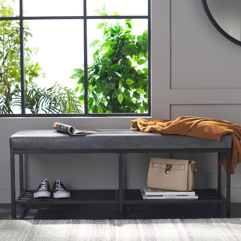 SAFAVIEH Selena 2-Shelf Bench - 48" W x 15" D x 18" H - 48Wx15Dx18H